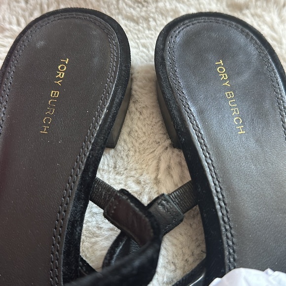 Tory Burch dress flat Smart velvet sandals - Picture 3 of 6